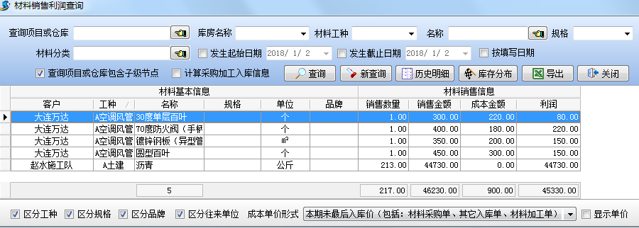 特有行业材料管理